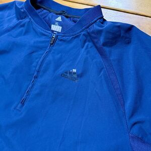 Adidas Men's Blue Golf Short Sleeve XL Oversized 1/4 Zip Athletic Vented Shirt